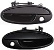 Front, Driver and Passenger Side Smooth Black Exterior Door Handle, With Key Hole