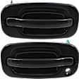 2007 Chevrolet Silverado 3500 Classic - Front, Driver and Passenger Side Smooth Black Exterior Door Handle, Driver Side - With Key Hole; Passenger Side - Without Key Hole, Old Body Style
