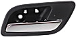 Front and Rear, Driver and Passenger Side Interior Door Handles, Chrome Lever with Black Bezel, without Door Lock Hole