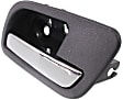 Front and Rear, Driver and Passenger Side Interior Door Handles, Chrome Lever with Black Bezel, without Door Lock Hole