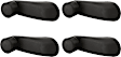 Window Cranks, Window Handle, Textured Black, Plastic, Set Of 4