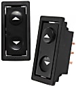 Front, Driver and Passenger Side Window Switch Black 1 Button
