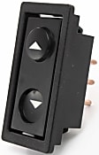 Front, Driver and Passenger Side Window Switch Black 1 Button