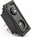 Front, Driver and Passenger Side Window Switch Black 1 Button