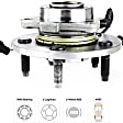 2-Wheel Set Front, Driver and Passenger Side Wheel Hubs, With Bearing, With Sensor, Not For ABS Sensor with Engine Throttle Input