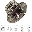 2-Wheel Set Front, Driver and Passenger Side Wheel Hubs, With Bearing, 4WD, 2-Wheel ABS, With 4 Hole Flange