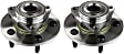 2-Wheel Set Front, Driver and Passenger Side Wheel Hub, With Bearing, 5 x 5.5 in. Bolt Pattern, Without ABS Sensor