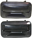 Front, Driver and Passenger Side Smooth Black Exterior Door Handle, Without Key Hole