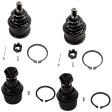 Front, Driver and Passenger Side, Upper and Lower Ball Joints, 4WD
