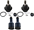Front, Driver and Passenger Side, Upper and Lower Ball Joints