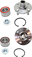 Front, Driver and Passenger Side Wheel Hub, 4 Lugs, With Bearing