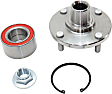 Front, Driver and Passenger Side Wheel Hub, 4 Lugs, With Bearing