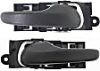 Front, Driver and Passenger Side Interior Door Handles, Black, Without Door Lock Hole