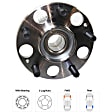 Rear, Driver and Passenger Side Wheel Hub, 5 Lugs, With Bearing