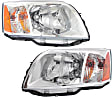 Driver and Passenger Side Halogen Headlight, With bulb(s), OE Replacement