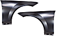Front, Driver and Passenger Side Fenders, Without turn signal light hole, CAPA CERTIFIED
