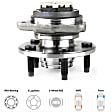 Front, Driver and Passenger Side Wheel Hub, 5 Lugs, With Bearing, 4WD