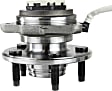 Front, Driver and Passenger Side Wheel Hub, 5 Lugs, With Bearing, With Sensor, 4WD