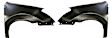 Front, Driver and Passenger Side Fenders, Without turn signal light hole