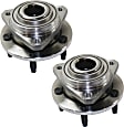 Front, Driver and Passenger Side Wheel Hub, 5 Lugs, With Bearing