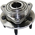 Front, Driver and Passenger Side Wheel Hub, 5 Lugs, With Bearing