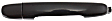 2002-2006 Toyota Camry - Front, Driver and Passenger Side Exterior Door Handles, Smooth Black, Driver Side - With Key Hole; Passenger Side - Without Key Hole