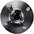 Front and Rear, Driver and Passenger Side Wheel Hub, 4 Lugs, With Bearing, FWD
