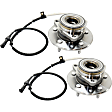 2-Wheel Set Front, Driver and Passenger Side Wheel Hubs, With Bearing, With Sensor, 4WD, 4-Wheel ABS