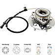 2-Wheel Set Front, Driver and Passenger Side Wheel Hubs, With Bearing, With Sensor, 4WD, 4-Wheel ABS