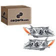 Driver and Passenger Side Headlights, without Bulbs, Halogen, Sedan, USA Built Vehicle
