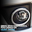Front, Driver and Passenger Side Fog Lights, With bulb(s), Halogen