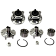 4-Wheel Set Front and Rear, Driver and Passenger Side Wheel Hubs and Wheel Bearings, With Sensor, 3.0L Engine