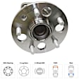 4-Wheel Set Front and Rear, Driver and Passenger Side Wheel Hubs and Wheel Bearings, With Sensor, 3.0L Engine