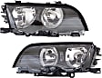 2001 BMW 330i - Driver and Passenger Side Halogen Headlight, With bulb(s), OE Replacement