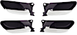 Front and Rear, Driver and Passenger Side Interior Door Handles, Chrome Lever with Black Bezel, Without Door Lock Hole, 4-Door, Sedan