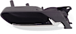 Front and Rear, Driver and Passenger Side Interior Door Handles, Chrome Lever with Black Bezel, Without Door Lock Hole, 4-Door, Sedan