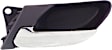 Front and Rear, Driver and Passenger Side Interior Door Handles, Chrome Lever with Black Bezel, Without Door Lock Hole, 4-Door, Sedan