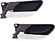 Front and Rear, Driver Side Interior Door Handles, Chrome Lever with Black Bezel, Without Door Lock Hole, 4-Door, Sedan