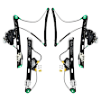 Front and Rear, Driver and Passenger Side Window Regulator, Power, Without Motor, E46 Body, Sedan/Wagon