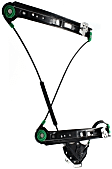 Front, Driver and Passenger Side Window Regulator, Power, Without Motor, E46 Body, Sedan/Wagon