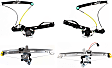 2003 BMW 325i - Front and Rear, Driver and Passenger Side Power Window Regulator, With Motor