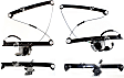 Front and Rear, Driver and Passenger Side Power Window Regulator, With Motor