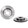 SET-BR0977011X-A Front and Rear Brake Disc, Coated, Front-Cross-Drilled/Rear-Plain Surface, 5 Lugs
