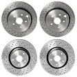 SET-BR0978122X-B Front and Rear Brake Disc, Coated, Cross-Drilled, Vented, 5 Lugs