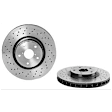 SET-BR0978122X-B Front and Rear Brake Disc, Coated, Cross-Drilled, Vented, 5 Lugs