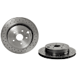 SET-BR0978122X-B Front and Rear Brake Disc, Coated, Cross-Drilled, Vented, 5 Lugs