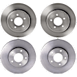 SET-BR09895311 Front and Rear Brake Disc, Coated, Plain Surface, 5 Lugs