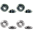 2003 Subaru Impreza - Front and Rear Brake Disc, UV Coated, Front-Cross-Drilled/Rear-Plain Surface, 5 Lugs, Front-293 mm/Rear-266 mm
