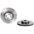 2003 Subaru Impreza - Front and Rear Brake Disc, UV Coated, Front-Cross-Drilled/Rear-Plain Surface, 5 Lugs, Front-293 mm/Rear-266 mm