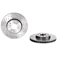 SET-BR0991451X-E Front and Rear Brake Disc, Front-Cross-Drilled/Rear-Plain Surface, 5 Lugs